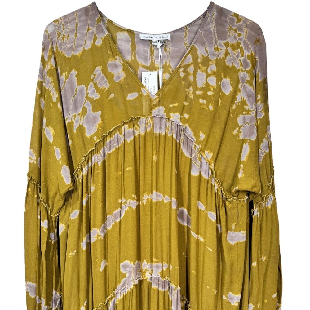 Young Fabulous And Broke Josette Tie Dye Maxi Dress XS New Long Sleeve NWT New - Picture 3 of 9